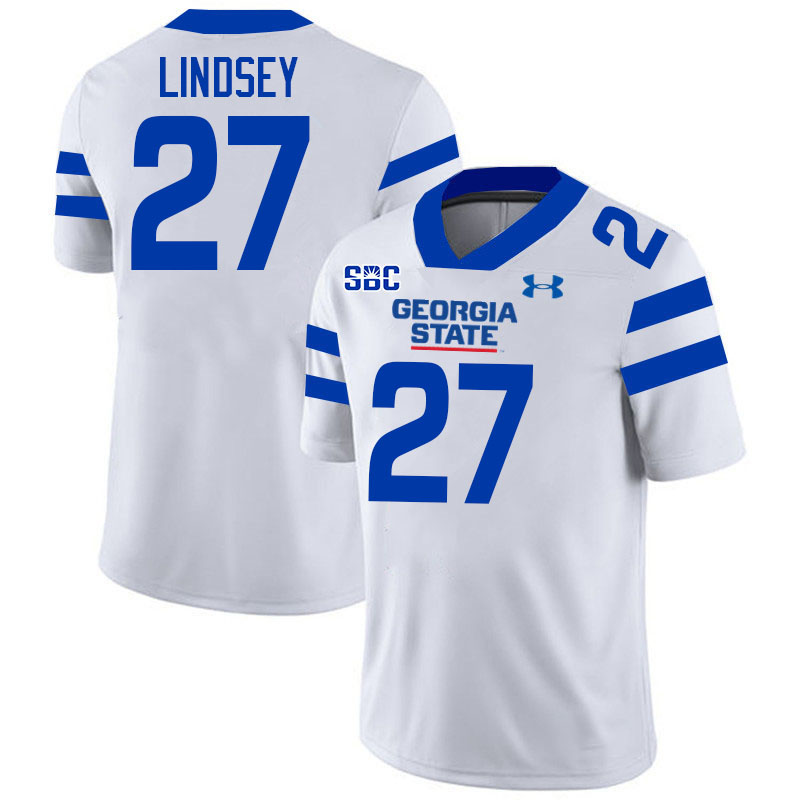 Georgia State Panthers #27 Sam Lindsey College Football Jerseys Stitched-White